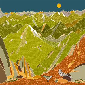 grand carnet postale montagnes lointaines ete