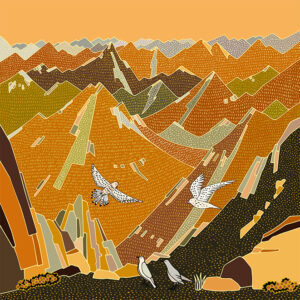 grand carnet postale montagnes lointaines automne