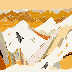 grand carnet postale montagnes lointaines hiver