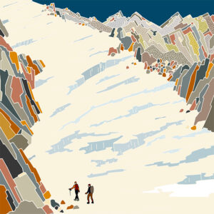 grand carnet postale glacier alpinistes