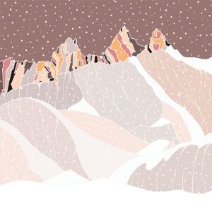 grand carnet postale trois aiguilles hiver