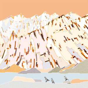 grand carnet postale lac des montagnes hiver
