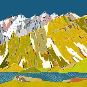grand carnet postale lac des montagnes printemps