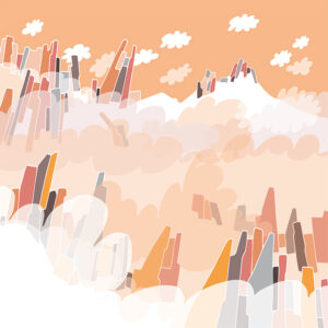 grand carnet postale pics dans les nuages