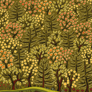 grand carnet postale foret feuillue verte