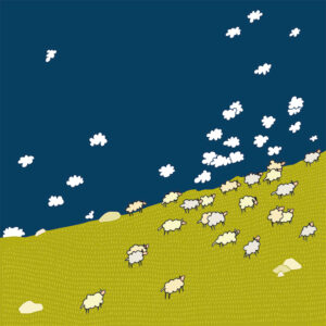 grand carnet postale moutons nuages