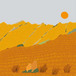 grand carnet postale deux marmottes automne