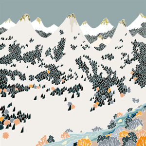 grand carnet postale montagnes joyeuses hiver