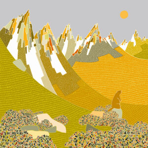 grand carnet postale marmotte solitaire automne