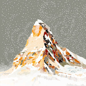 grand carnet postale Cervin hiver