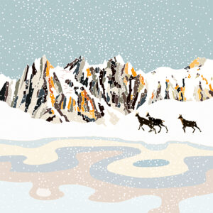 grand carnet postale aiguilles de Cham hiver