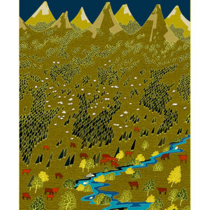 affiche montagnes joyeuses ete