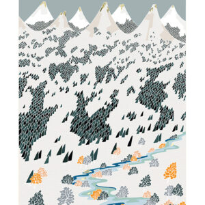 affiche montagnes joyeuses hiver