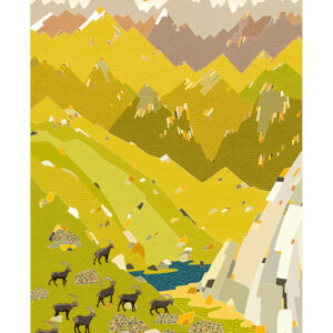 affiche montagne loin ete