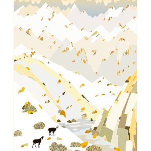 affiche montagnes loin hiver