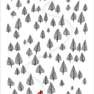 affiche skieur rouge