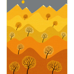 affiche collines et arbres automne