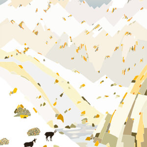 affiche montagnes loin hiver PP