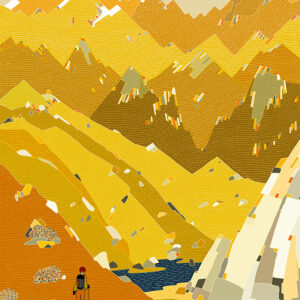 affiche montagnes loin automne marcheur PP